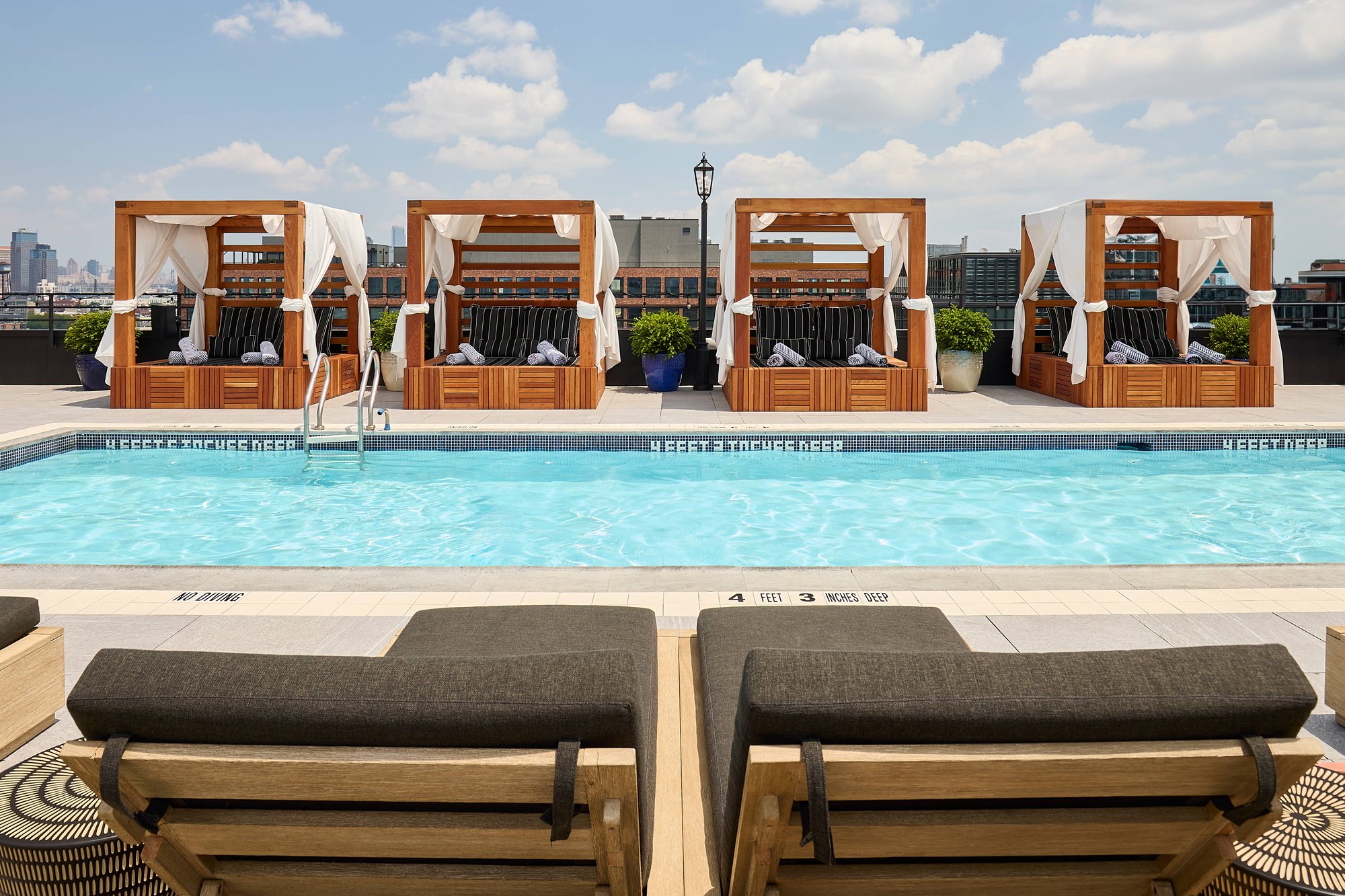 ART Williamsburg Rooftop Pool at  Arlo Hotel Williamsburg