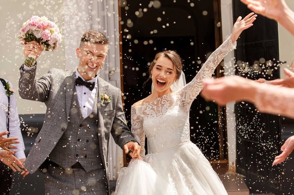 Wedding celebration in a wedding venue
