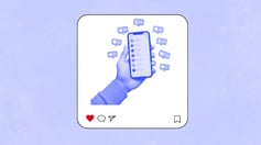 social media post showing a phone with social media on it