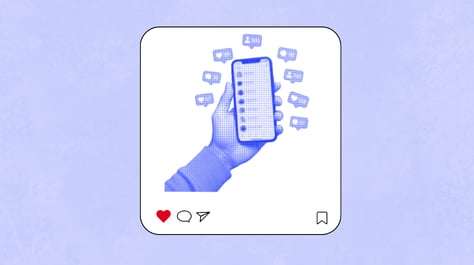 social media post showing a phone with social media on it