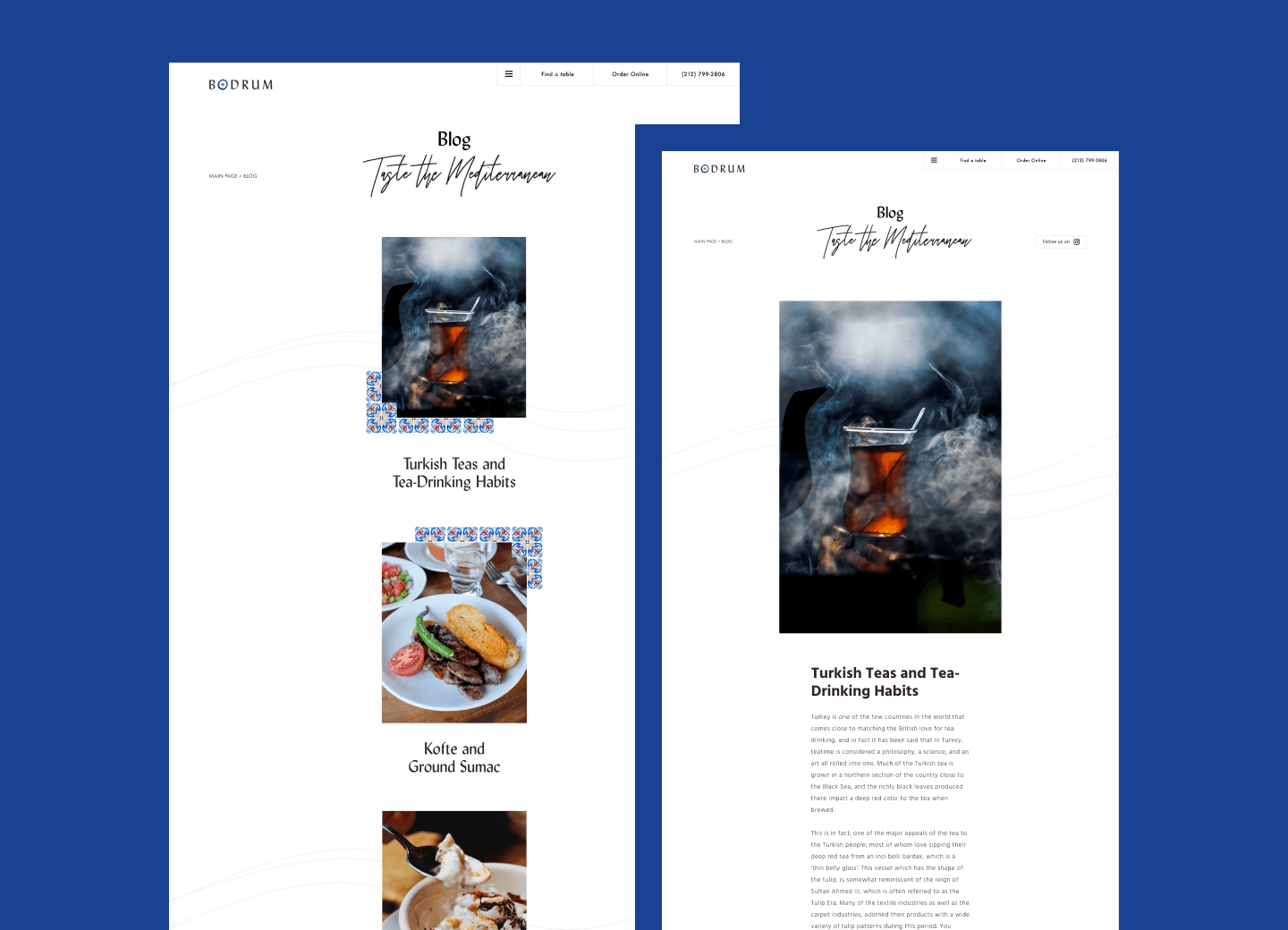 Bodrum's new restaurant blog design