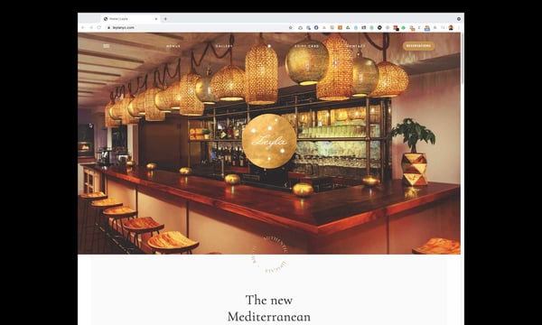 Leyla, Turkish Restaurant in NYC won multiple Best Restaurant Website Design Awards