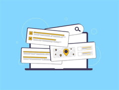 image showing paid media results on an animated laptop