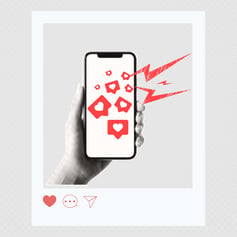 Phone showing Instagram likes