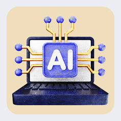 AEO depicted through laptop and AI sign 