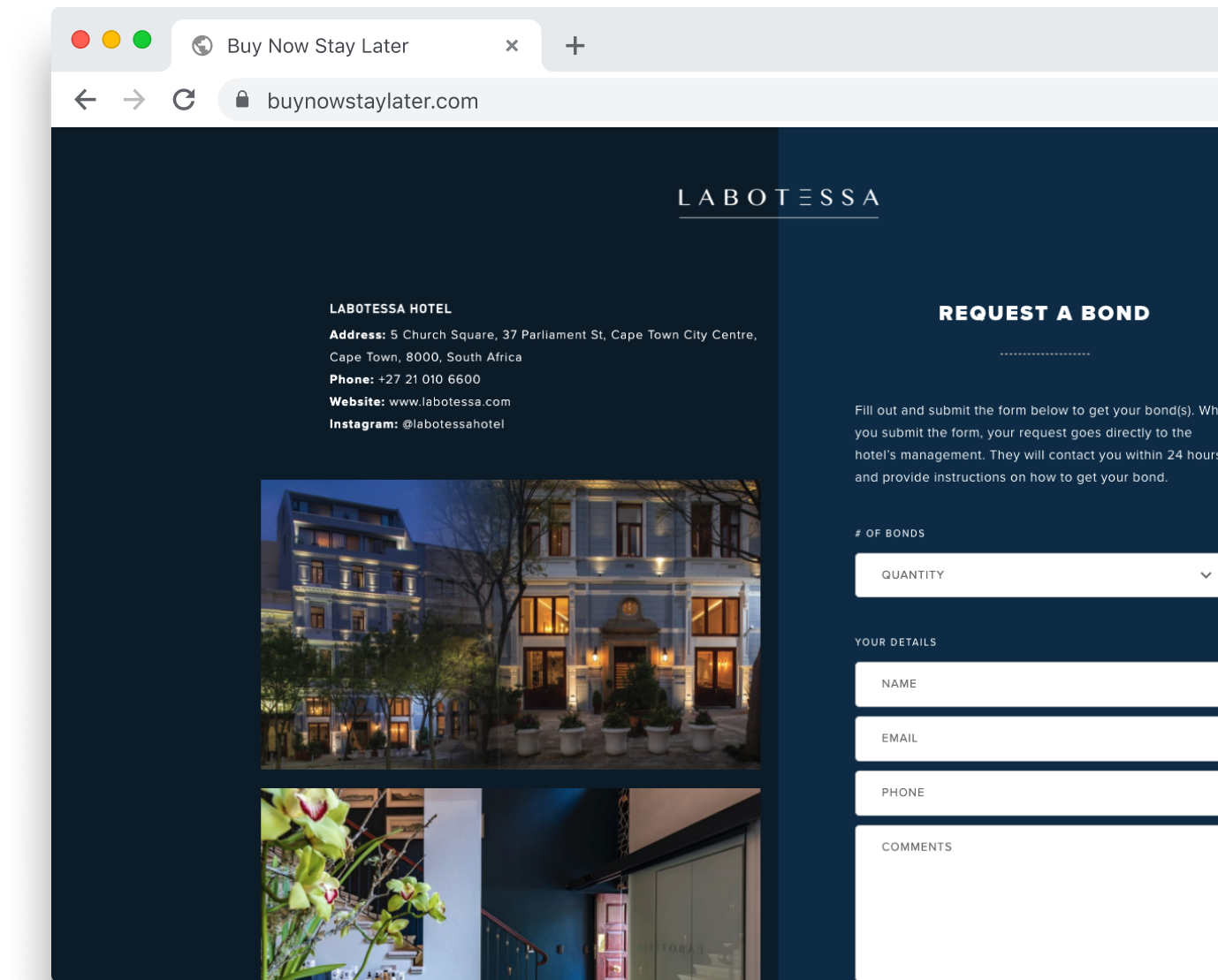 Partner landing pages