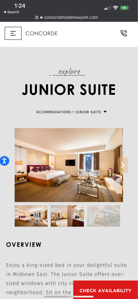 ACCOMMODATIONS JUNIOR SUITE