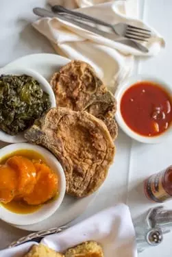 Fried food on white ceramic plate